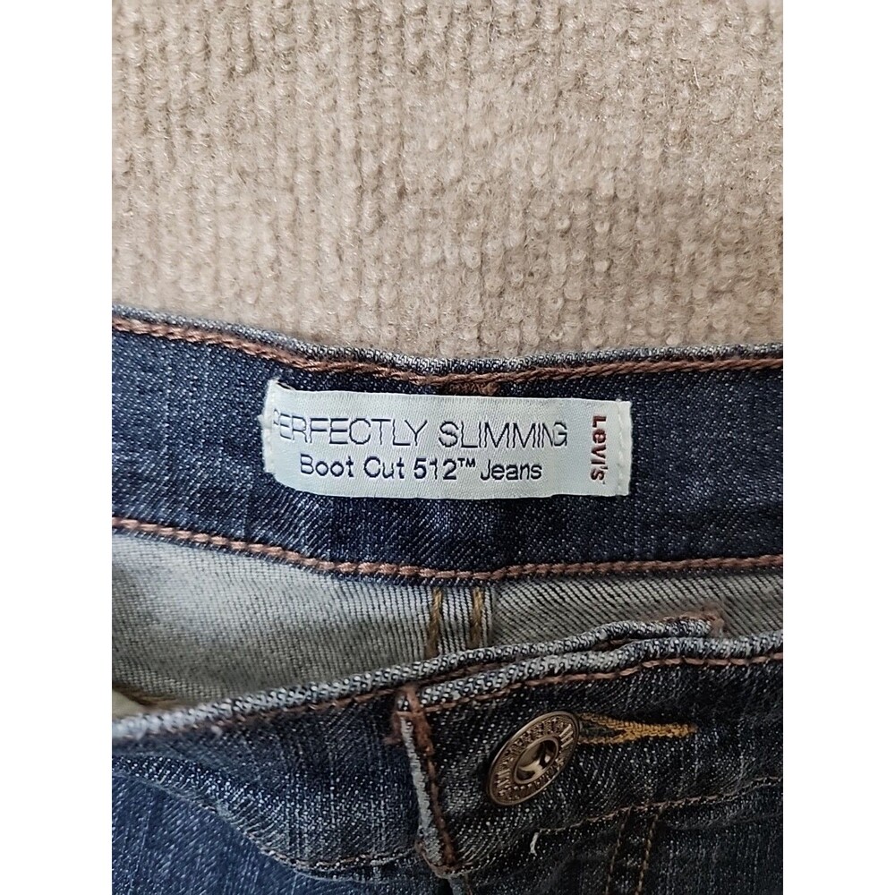 Levis 512 Perfectly Slimming Bootcut Jeans Women 16 Blue Medium Wash Stretch NEW - Picture 8 of 10